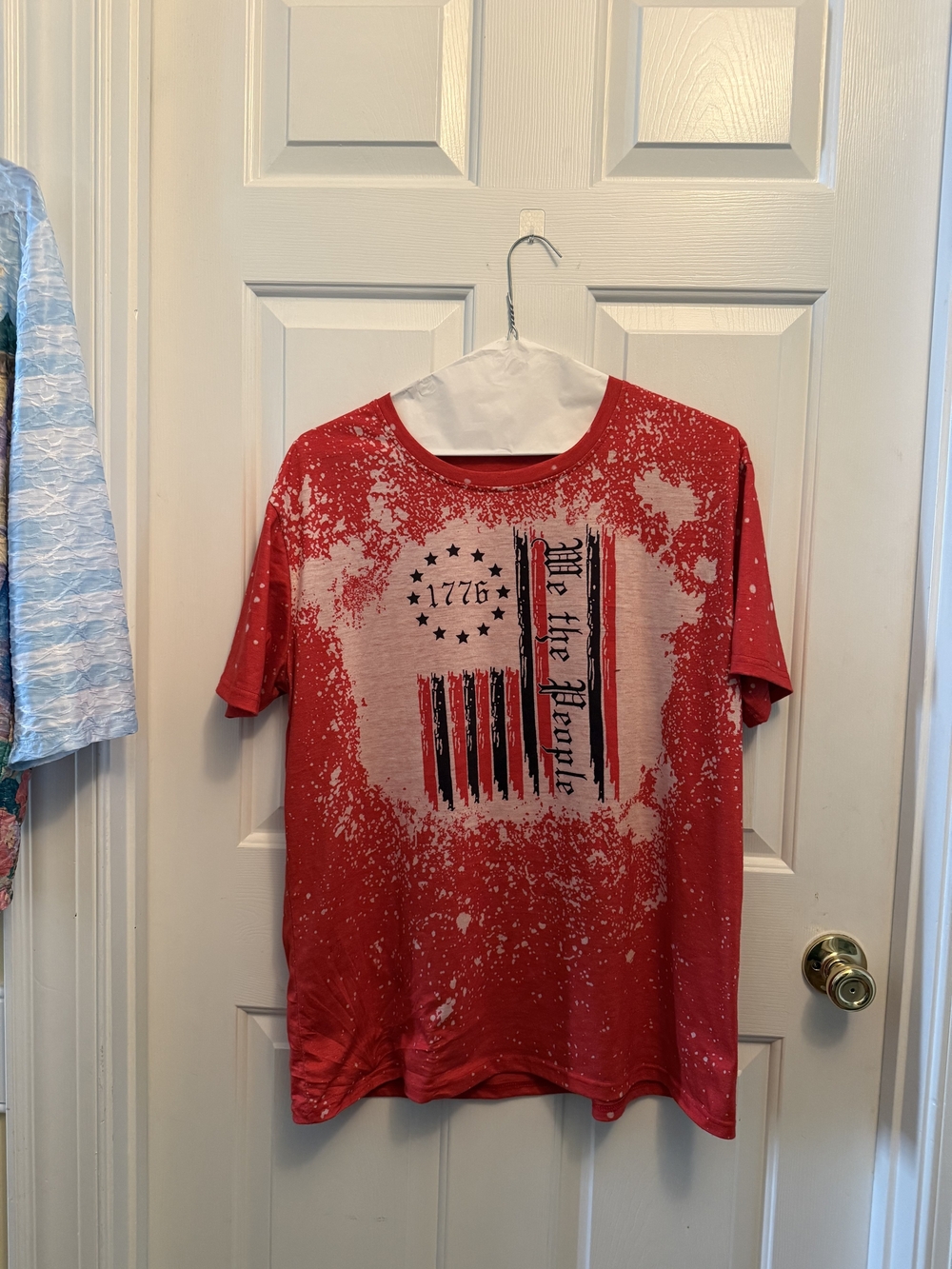 Red Graphic Tee with 'We the People' Print